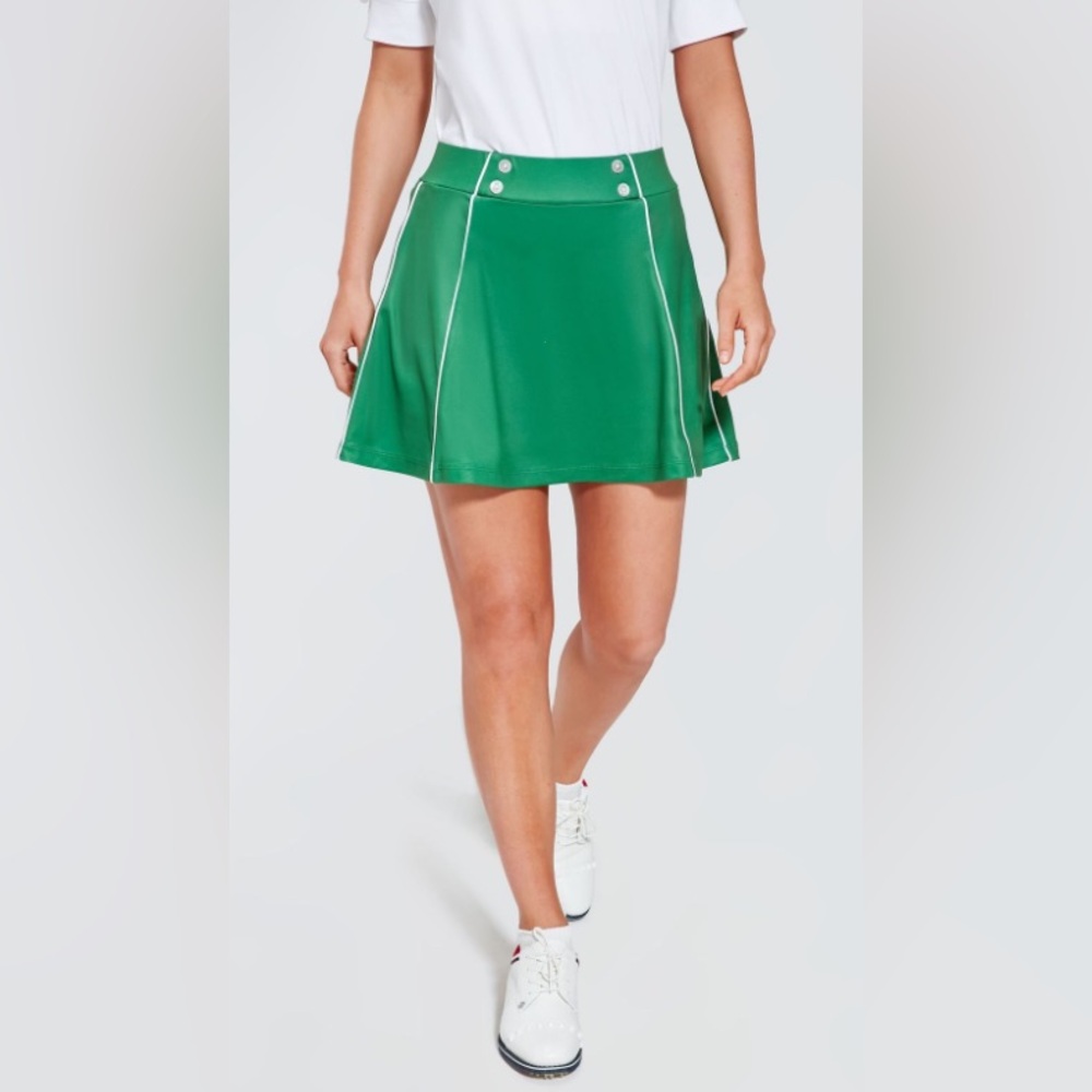 Tuckernuck Women's Green Piped Renee Golf Skirt, Size  XS